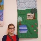 Melissa with her quilt